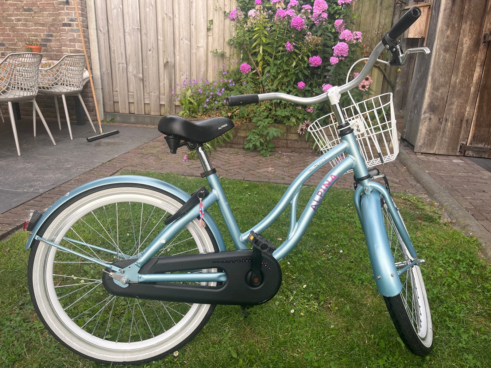 Alpina kinderfiets 22 inch blauw - nog in zeer nette staat, Ophalen, Gebruikt, 20 inch of meer