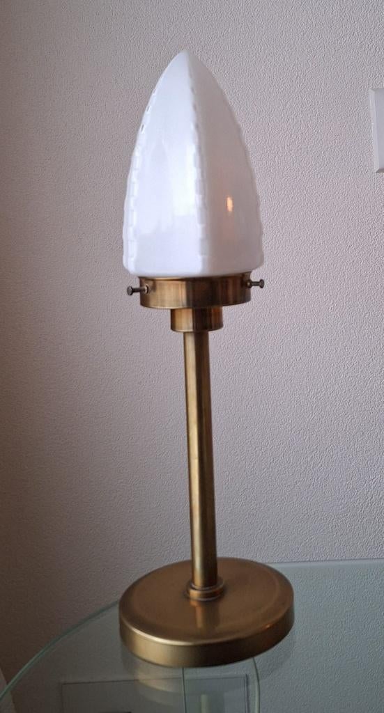 art deco messing tafellampje, Ophalen, Gebruikt, Art deco, Minder dan 50 cm