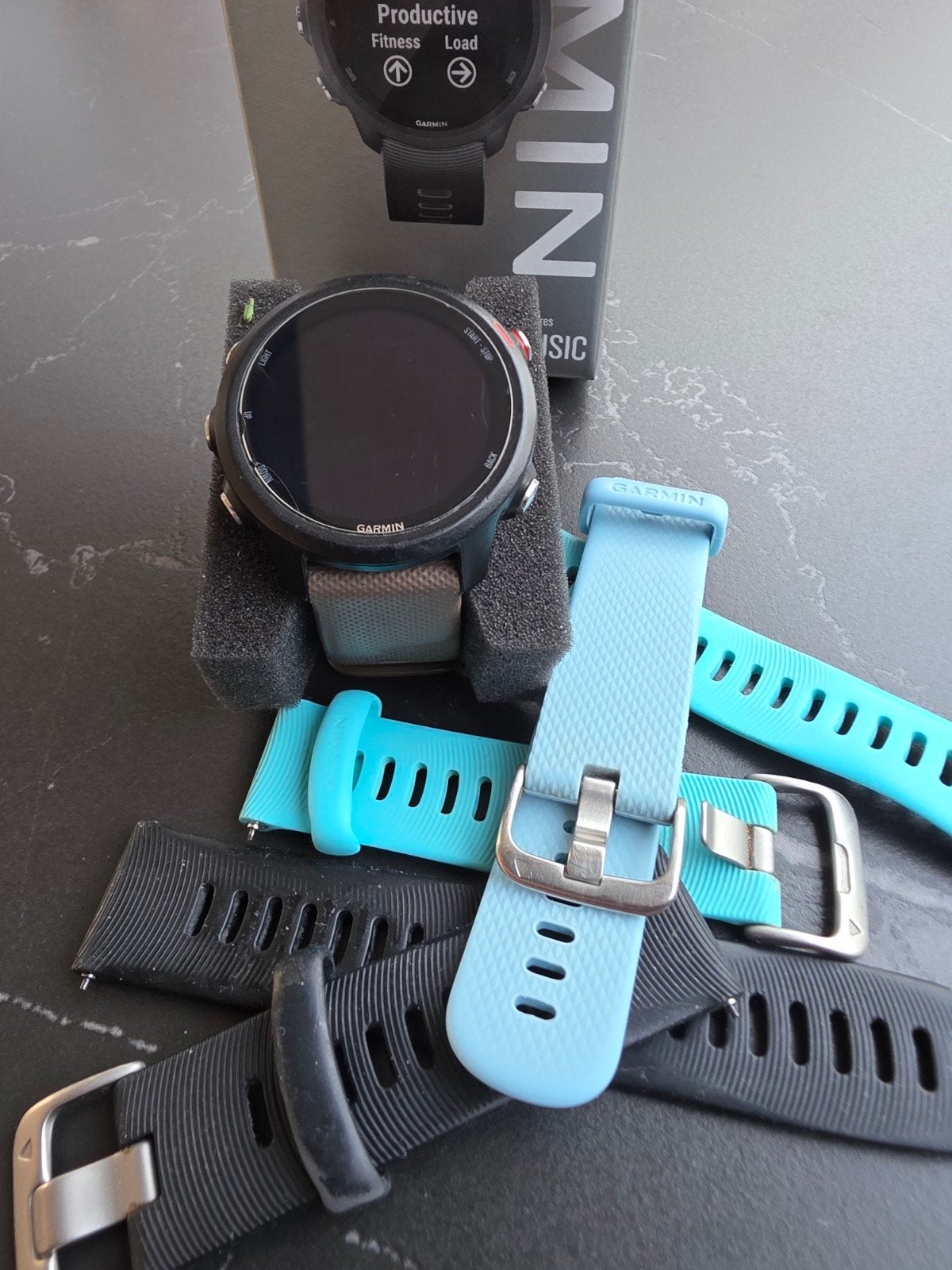 Garmin Forerunner 245 Music met extra bandjes, Zwart, Garmin, Zo goed als nieuw, Waterdicht