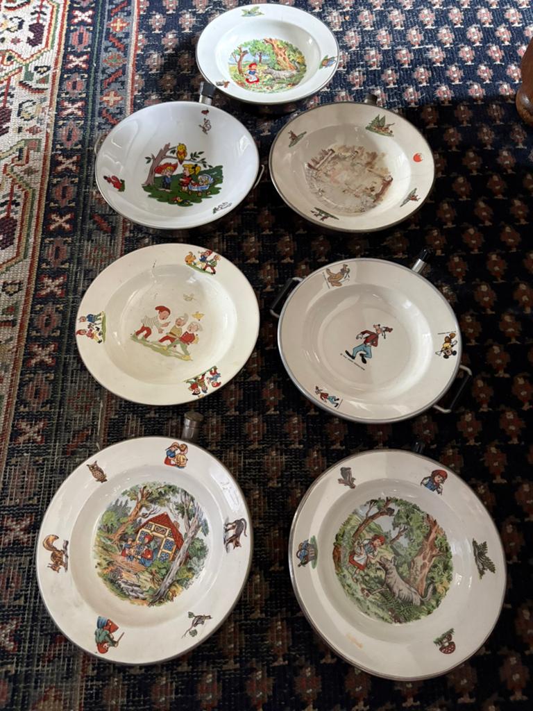 Vintage warmhoud bordjes, Antiek en Kunst, Antiek | Servies compleet, Ophalen of Verzenden