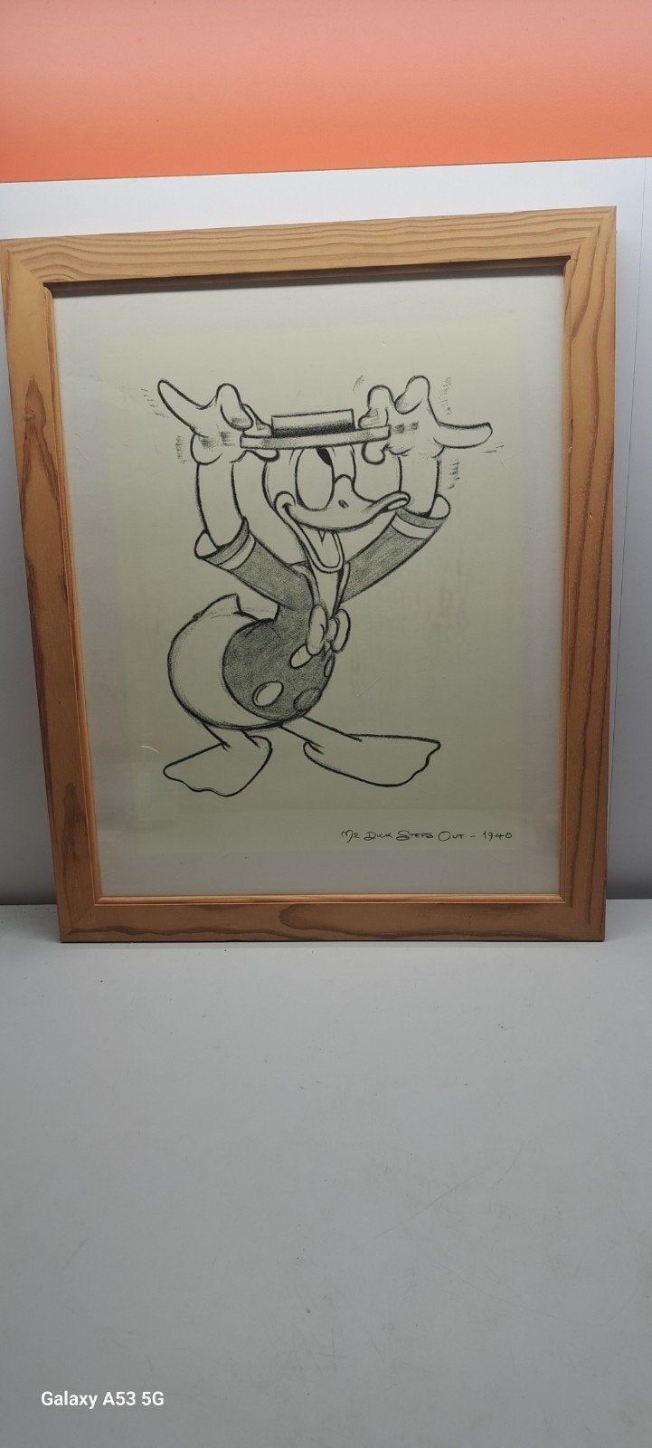 Ingelijste zeefdruk Walt Disney - Donald Duck 1940, Ophalen of Verzenden