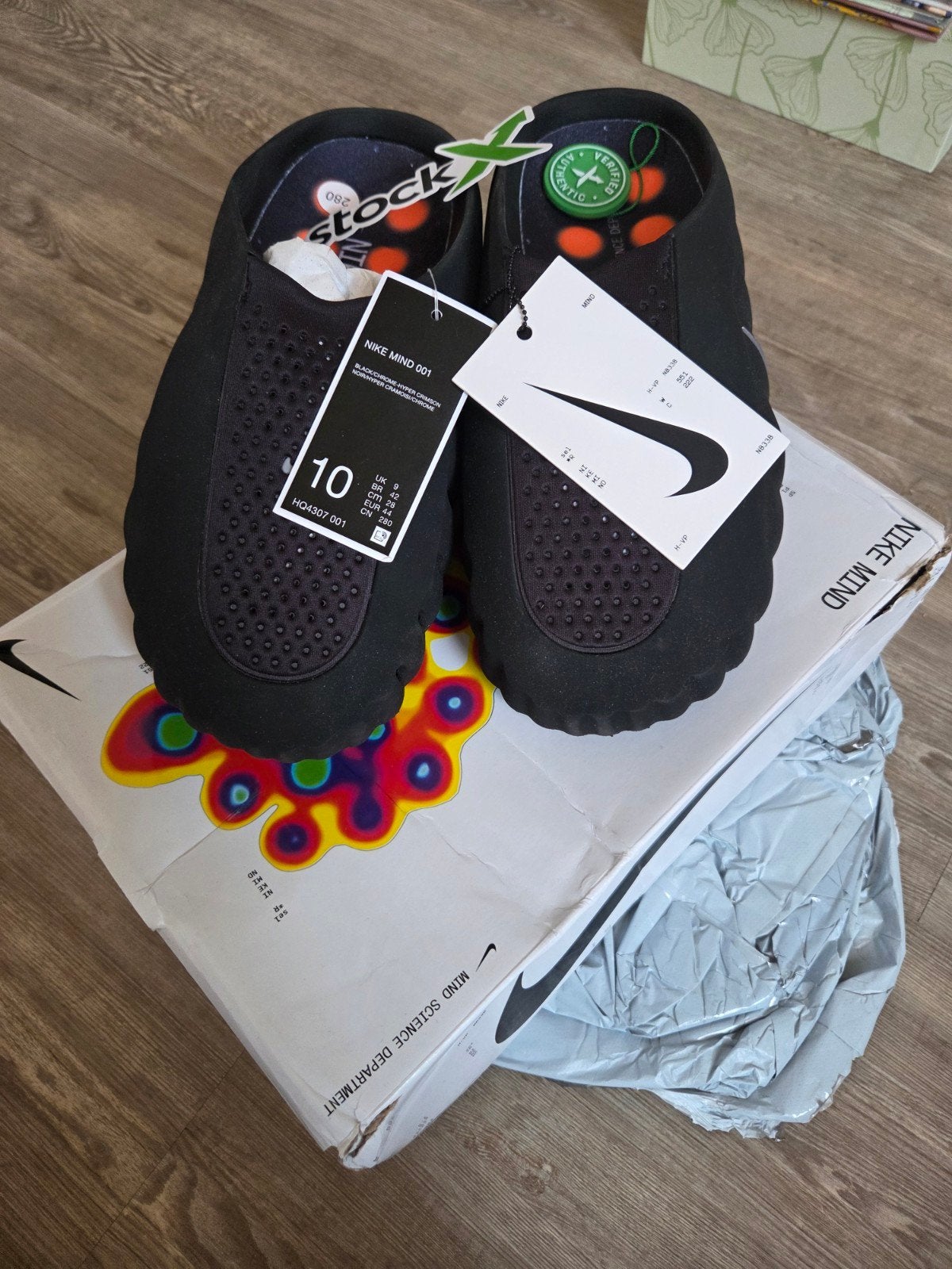 Nike Mind 001 Zwart Maat 44, Slippers, Zwart, Nike, Nieuw