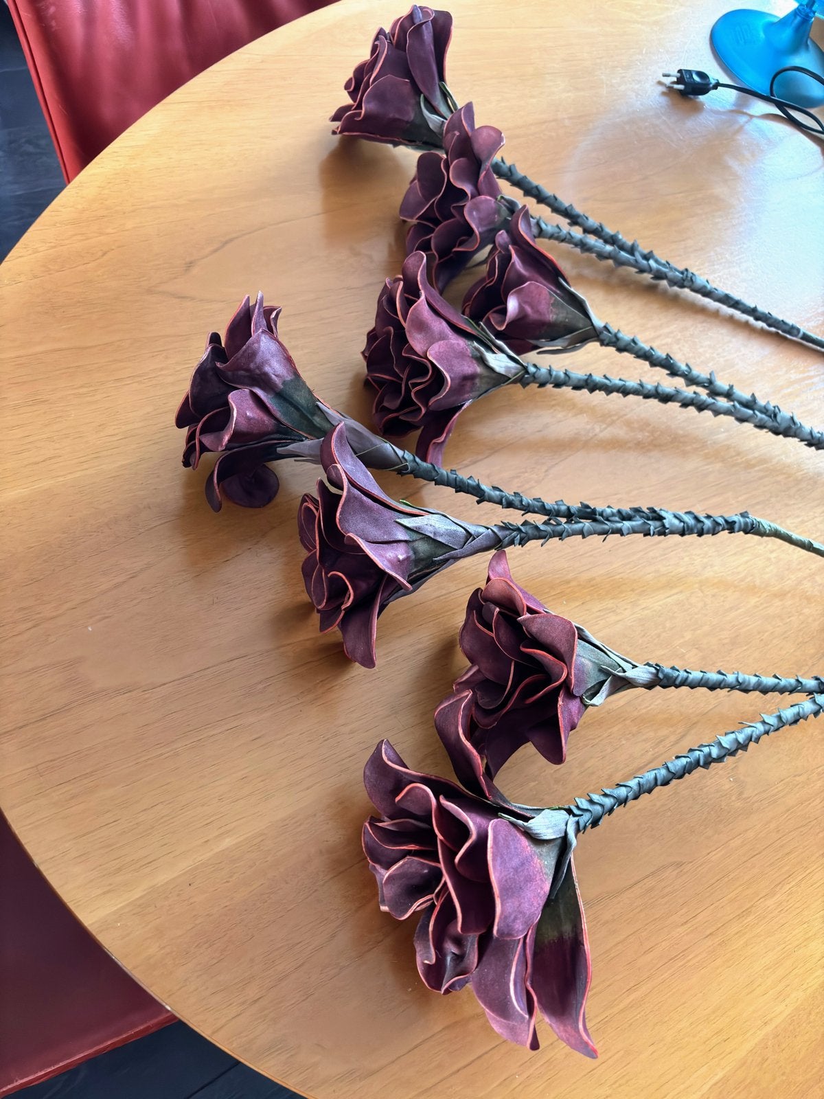 Set van 8 Kunstbloemen - Bordeauxrood - 95cm, Huis en Inrichting, Ophalen, Binnen, Kunstbloem, Nieuw