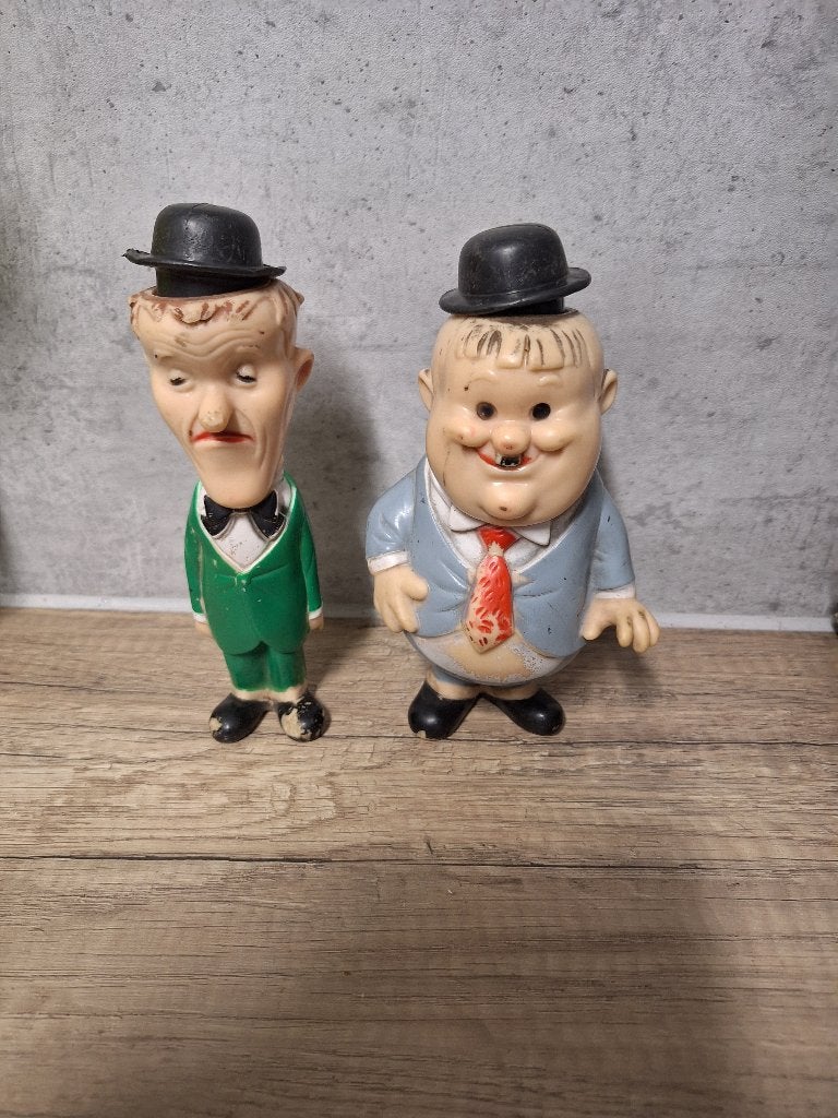 Vintage piepers Laurel & Hardy Ledraplastic Italy 1962, Ophalen of Verzenden, Gebruikt