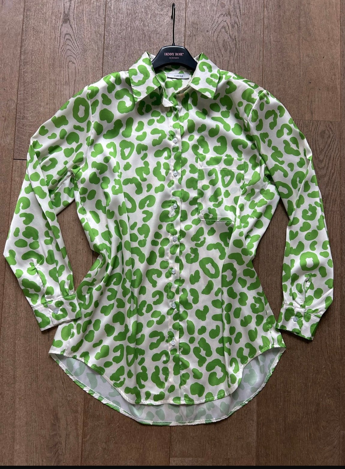 LUMINA blouse animalprint groen/offwhite mt TU