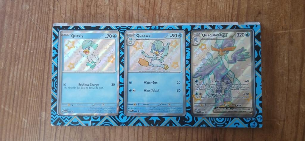 Paldean Fates Shiny Quaxly, Quaxwell, Quaquaval EX set, Ophalen of Verzenden