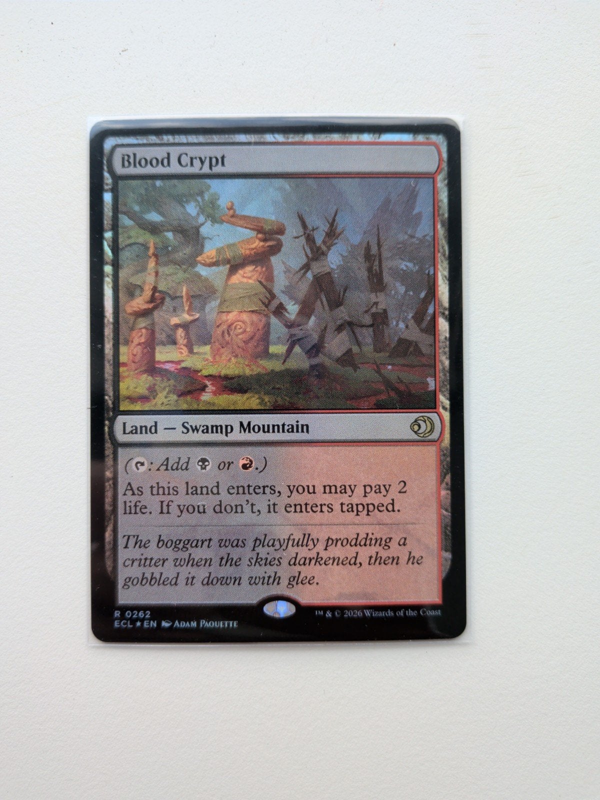 Blood Crypt (Foil) - MTG - Double Sleeved - Near Mint, Ophalen of Verzenden, Zo goed als nieuw, Losse kaart, Foil