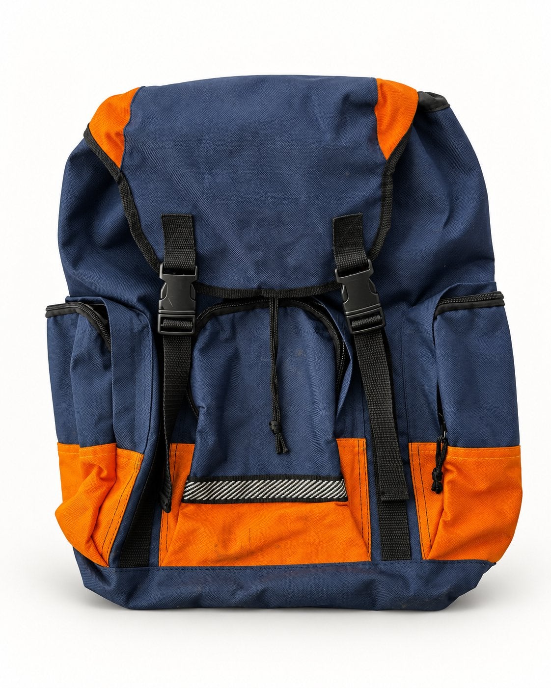 Ruime blauw-oranje rugzak met meerdere vakken, Ophalen of Verzenden, Zo goed als nieuw, Overige merken