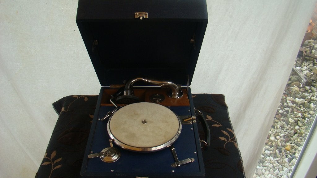 Grammofoon in koffer ( Antiek, Ophalen of Verzenden