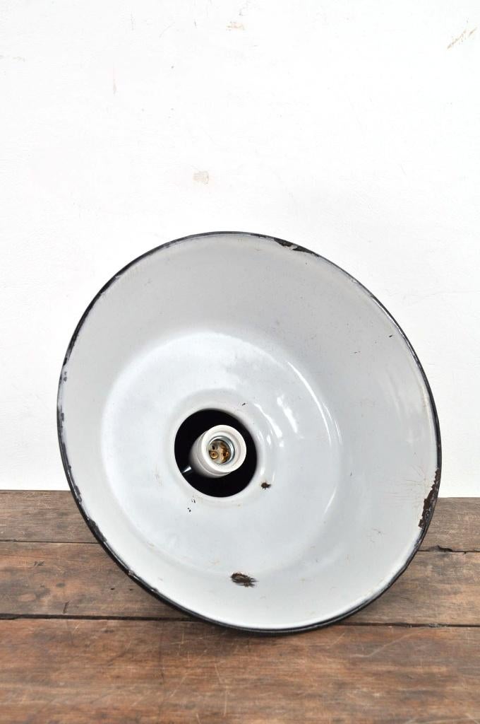 Emaille fabriekslamp lamp hanglamp industrieel, Huis en Inrichting, Lampen | Hanglampen, Ophalen of Verzenden, Gebruikt
