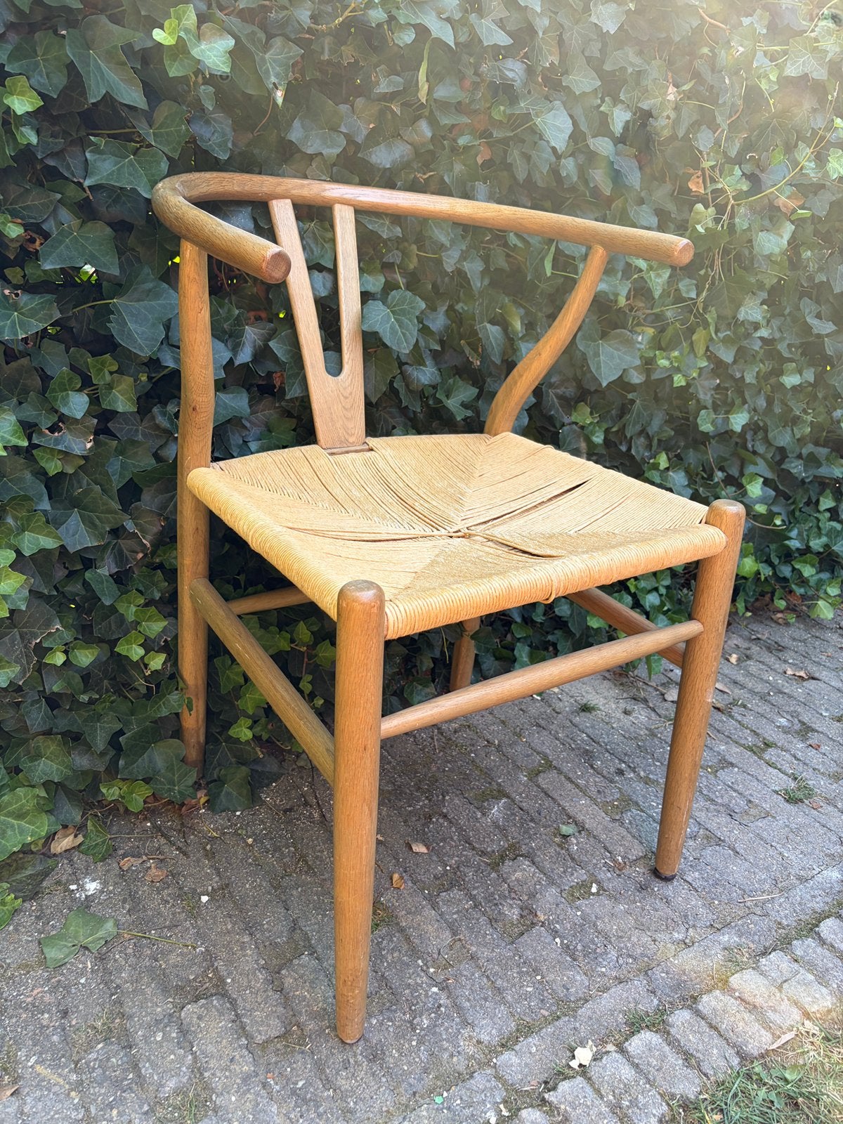 6 stoelen wishbone replica Loods 5, Ophalen, Gebruikt, Bruin, Vijf, Zes of meer stoelen