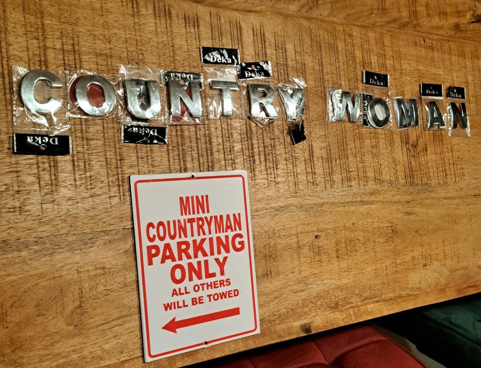 Metalen letters tekst; "Mini Country Woman", Ophalen of Verzenden, Nieuw