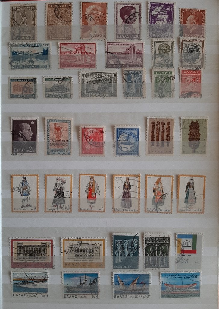 3 Kaarten Oude Klassieke Postzegels Griekenland Nr. 2 Gest, Ophalen, Griekenland, Gestempeld