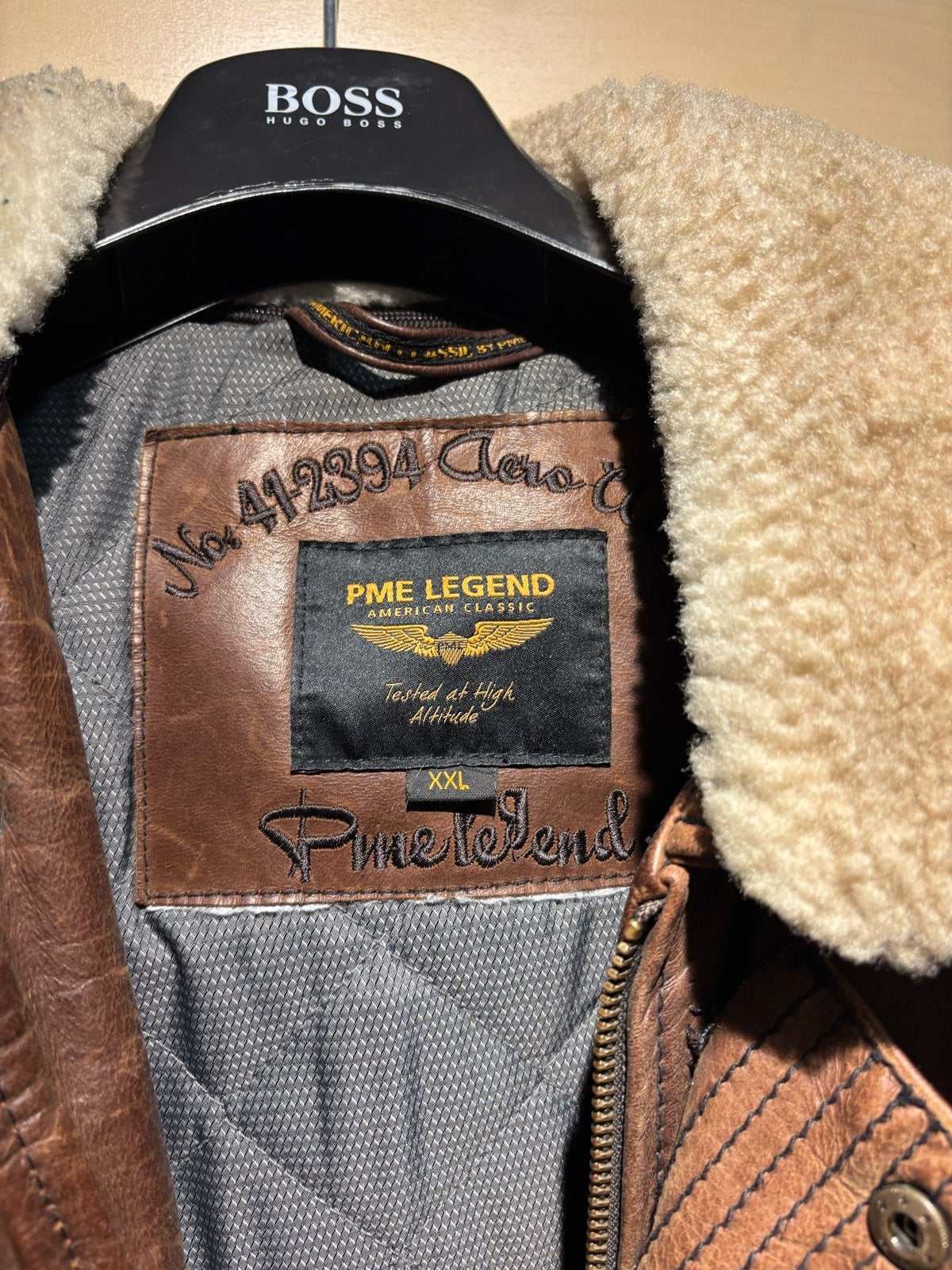PME Legend Leren Jas XXL - Bruin met Bontkraag, Ophalen, Tweedehands, Heren, Jas | leer