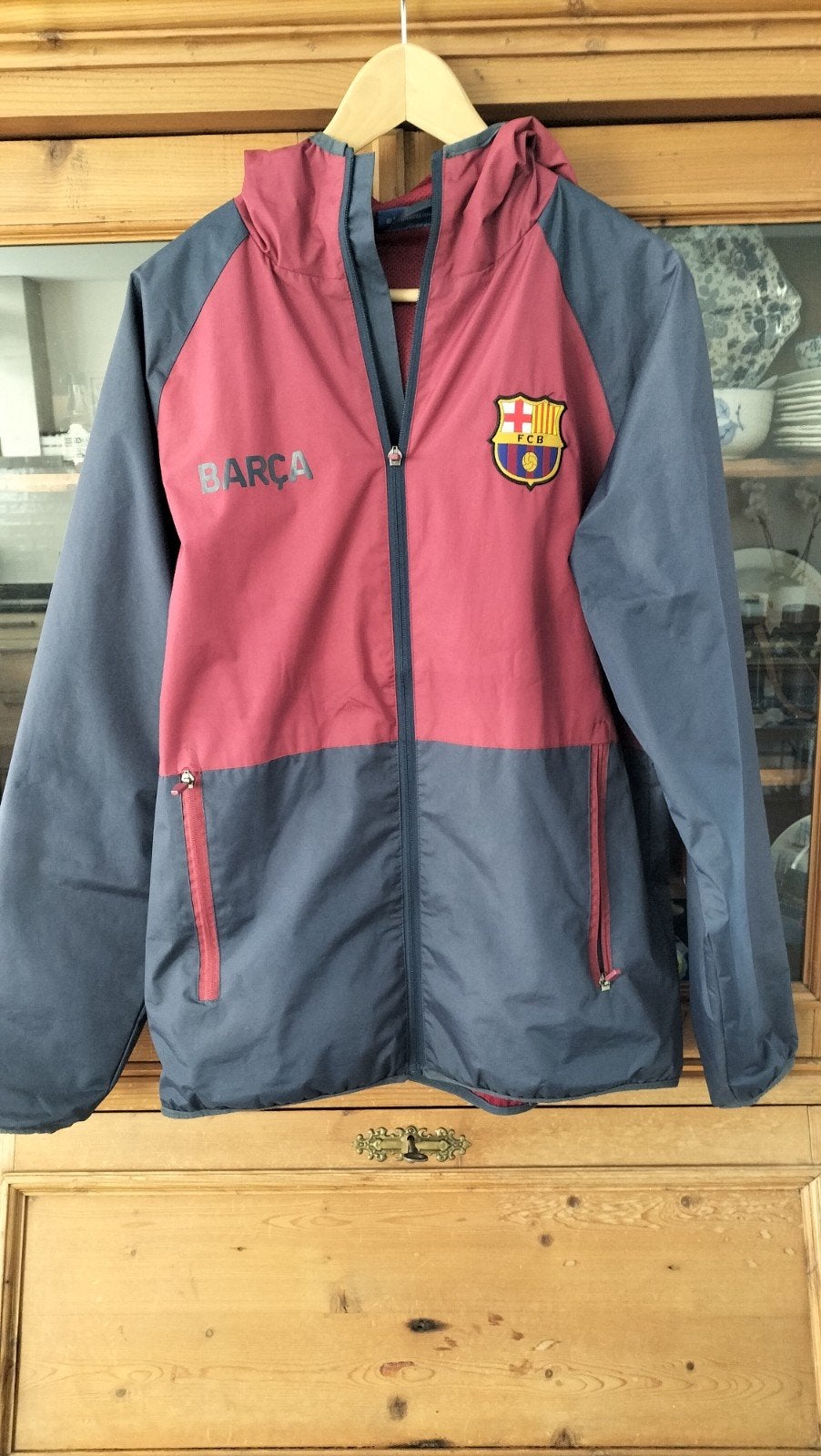 Regen-zomerjas Barcelona, Ophalen, Zo goed als nieuw, Maat 52/54 (L), Blauw