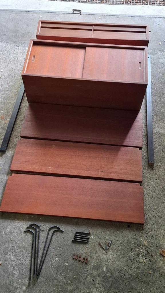 Vintage Poul Cadovius wandsysteem teakfineer - opknapper, Ophalen