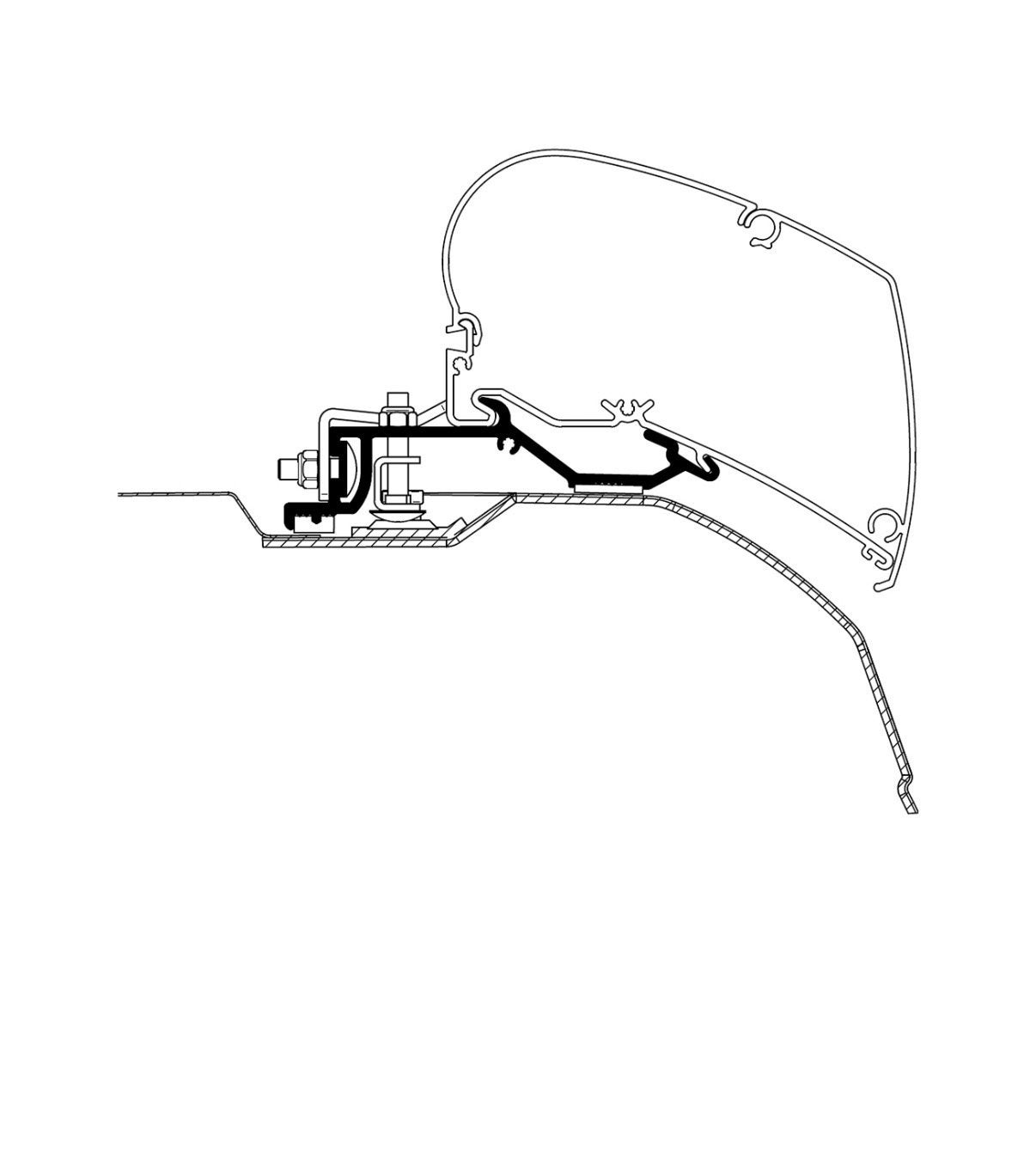Thule omnistor  adapterset voor Ducato Boxer Jumper H2 375cm, Ophalen of Verzenden, Zo goed als nieuw