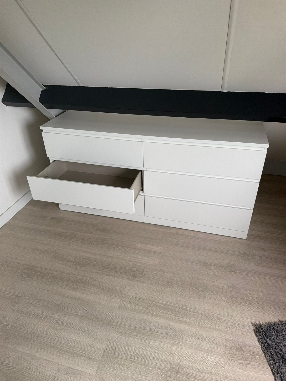 Witte IKEA ladekast met 6 lades - 160x48x78cm, Ophalen, Gebruikt, 5 laden of meer, 150 tot 200 cm