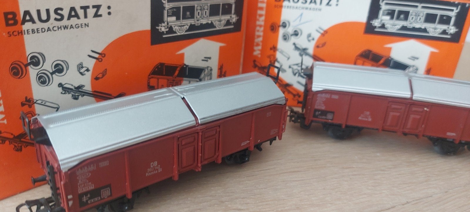 2 Märklin DB schuifdakwagens artnr 4919 in ovp, Gelijkstroom, Wagon, Ophalen of Verzenden, Zo goed als nieuw