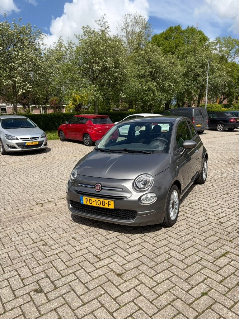 Fiat 500 - 2017 Grijs | Twinair Turbo 80pk, Auto's, Voorwielaandrijving, Stof, 31 €/maand, Origineel Nederlands