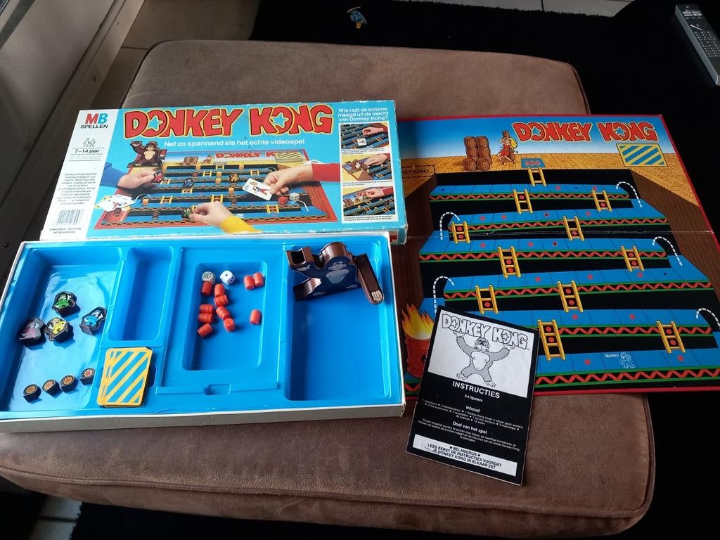 Donkey Kong Bordspel MB Spellen Vintage, Drie of vier spelers, Ophalen of Verzenden, Gebruikt, MB Spellen