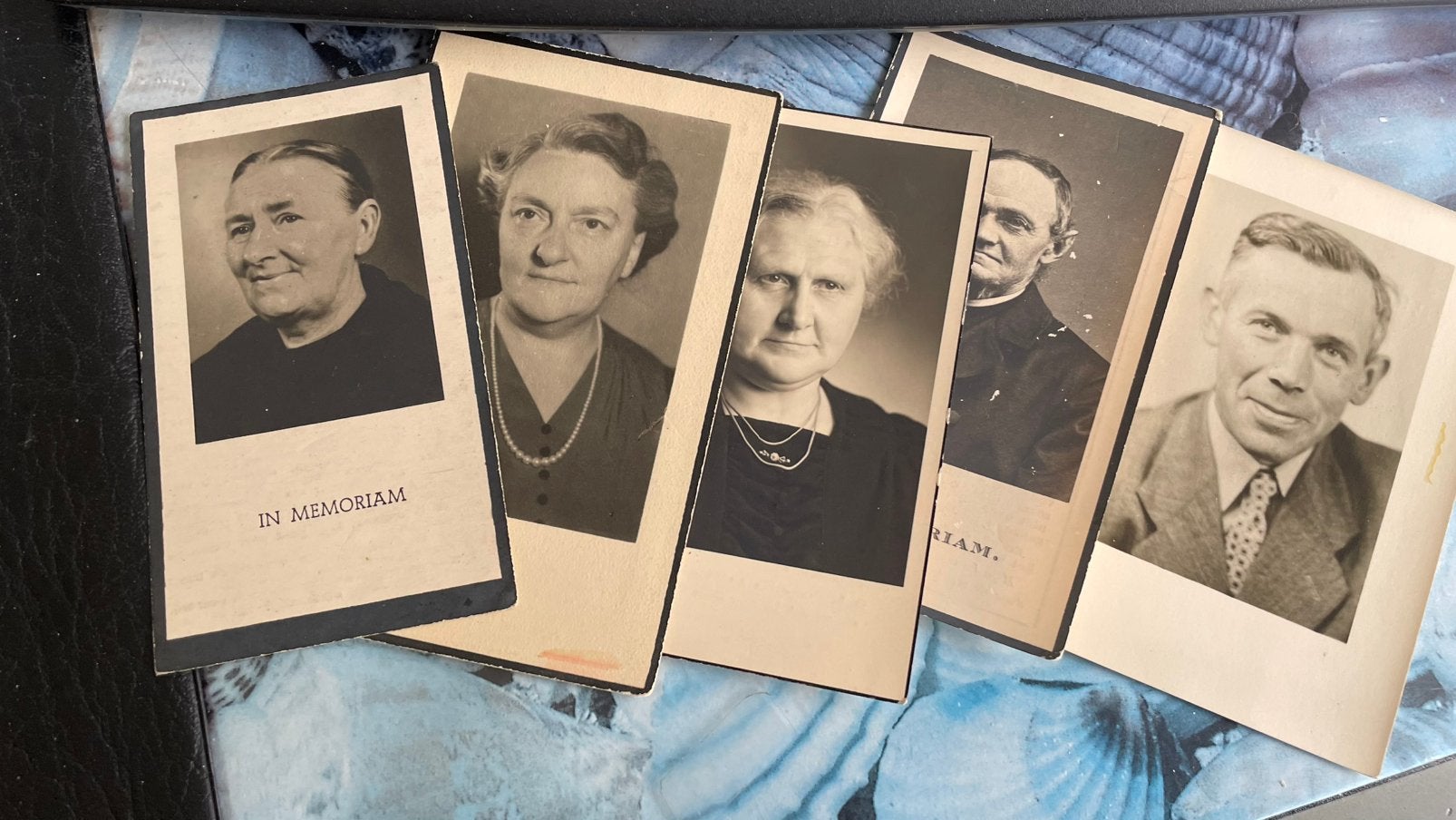 5 foto bidprentjes., Ophalen of Verzenden