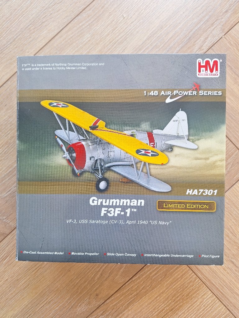 Diecast 1:48 1/48 Hobby Master Grumman F3F-1. VF-3, USS Sara, Overige merken, Ophalen of Verzenden, Zo goed als nieuw, Groter dan 1:72