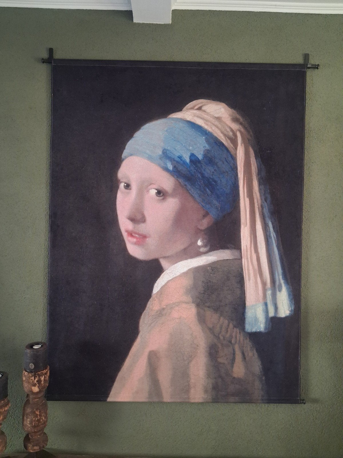 Wandtapijt Meisje met de Parel - Johannes Vermeer reproducti, Ophalen