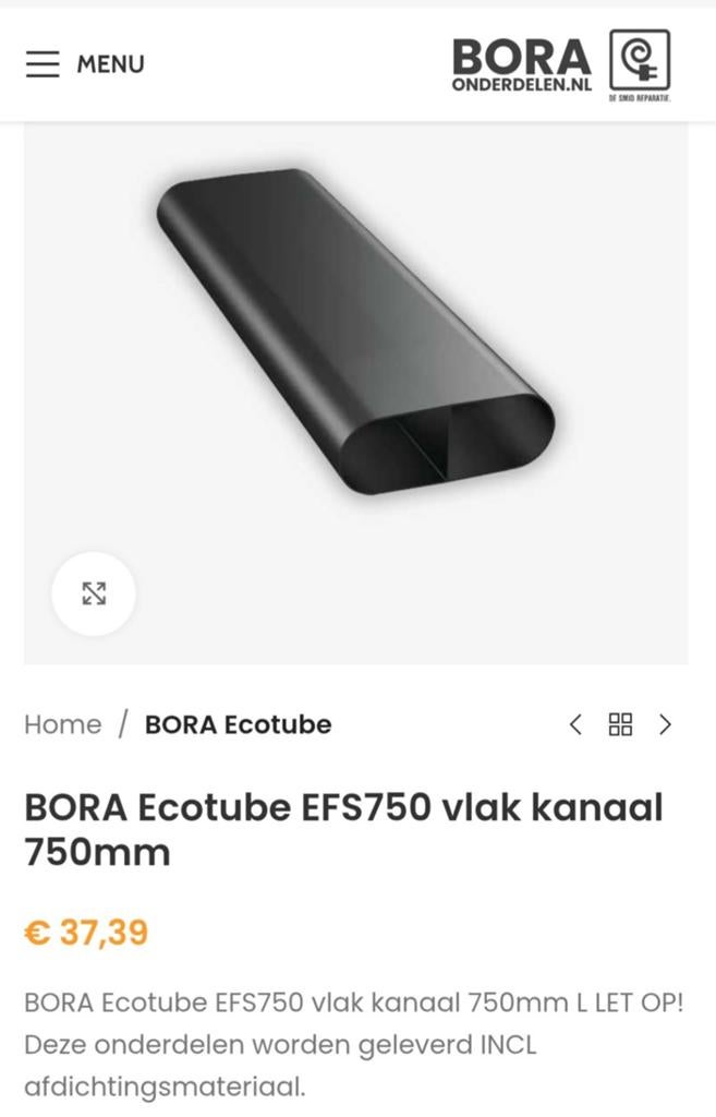 BORA Ecotube EFS750 vlak kanaal 750mm, Ophalen of Verzenden, Nieuw, 600 tot 800 m³ per uur, Overige typen