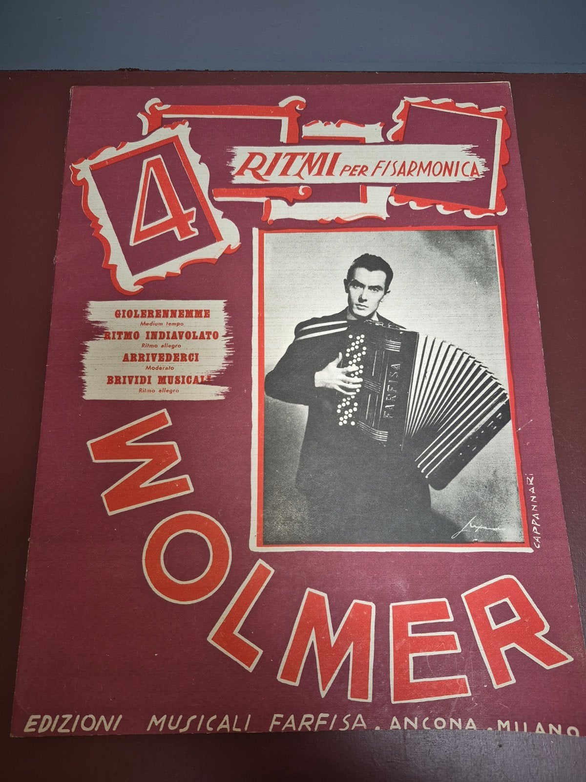 Wolmer - 4 Ritmi per Fisarmonica - Accordeon bladmuziek, Muziek en Instrumenten, Gebruikt, Klassiek, Ophalen of Verzenden, Artiest of Componist