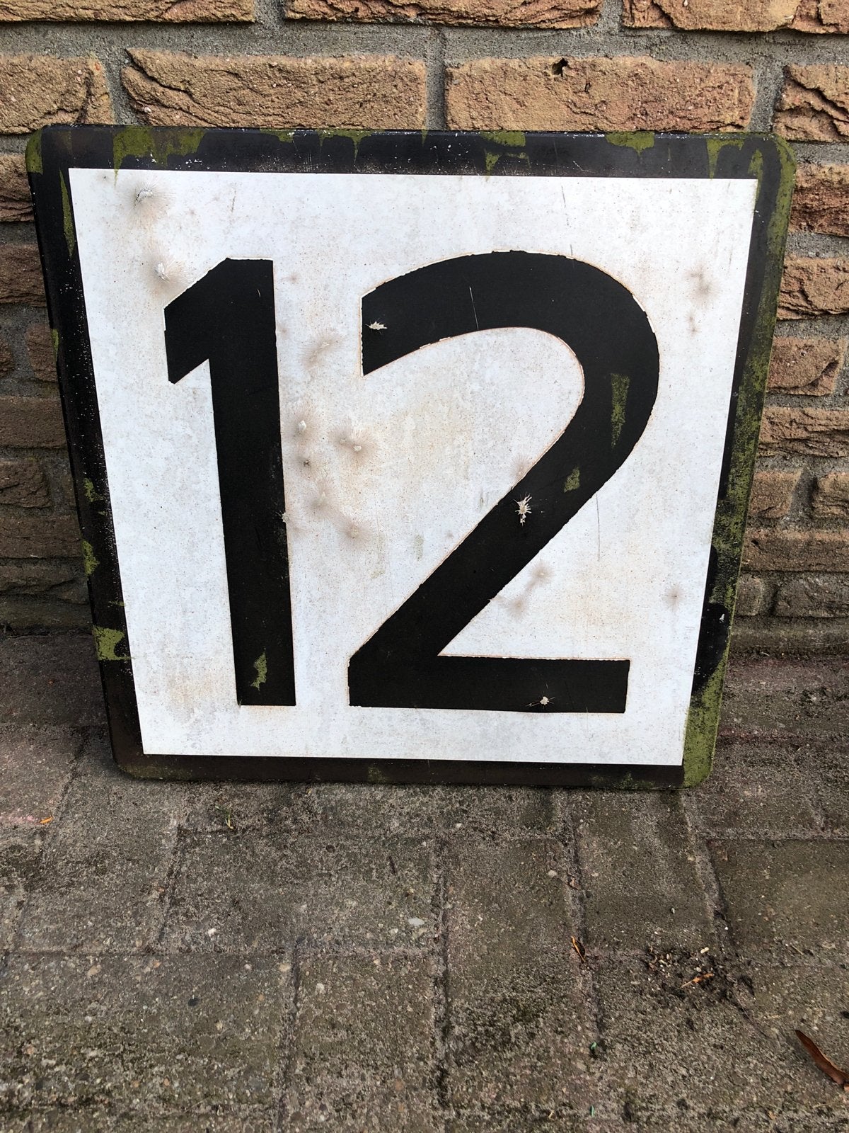 Origineel NS snelheidsbord 120 km/u (Sein 314) - 50x50 cm, Ophalen of Verzenden, Gebruikt, Trein, Overige typen