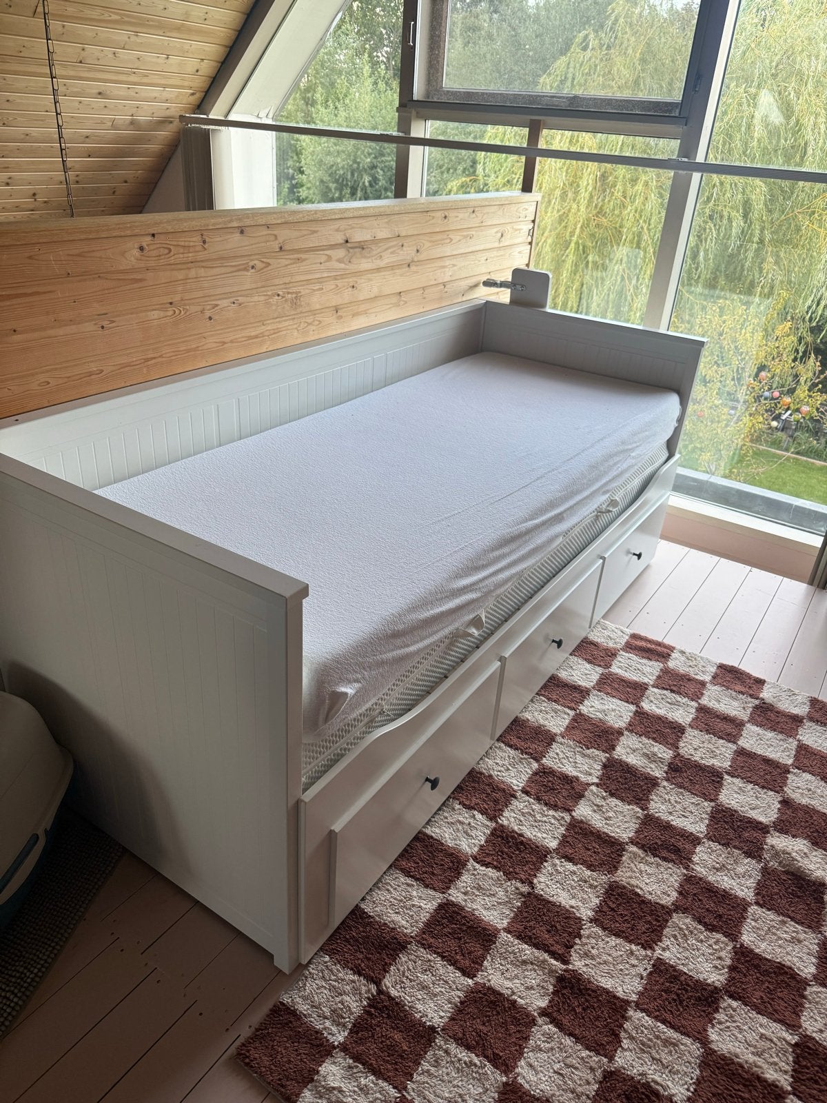 IKEA HEMNES Bedbank met 3 lades, wit, 80x200 cm, Ophalen, Verstelbaar, Eenpersoons, Wit