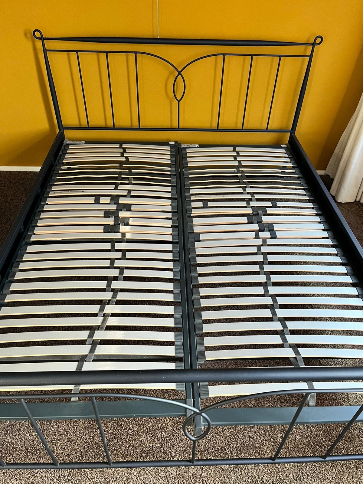 Tweepersoonsbed te koop 160x200cm, blauw, Ophalen, Gebruikt, Blauw, Tweepersoons