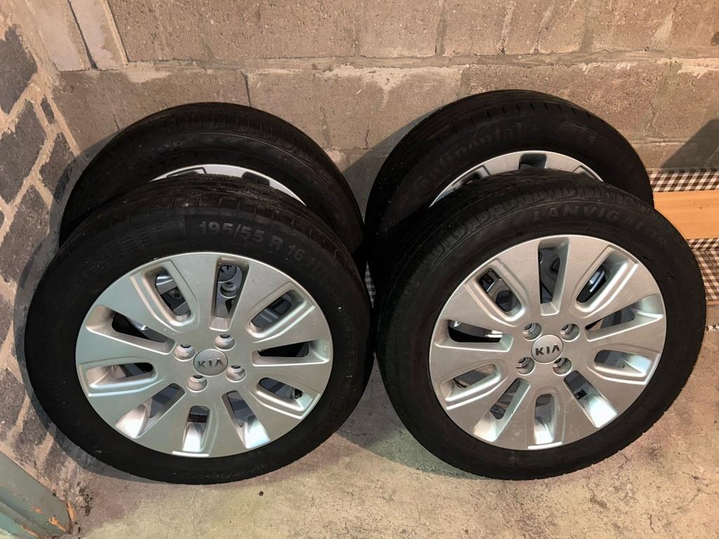 Set van 4 KIA Velgen 16 inch (Bandenmaat 195/55 R16) Bieden, Ophalen, Gebruikt, Velg(en), 17 inch