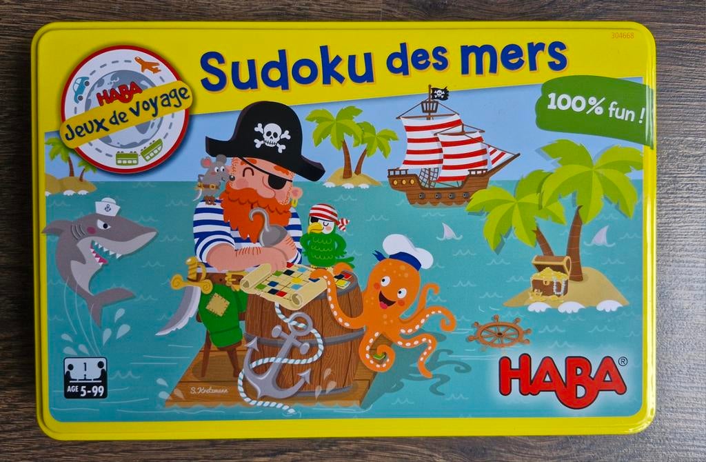 HABA Sudoku des mers - Kapitein Sudoku reisspel, Ophalen of Verzenden, Gebruikt, Overige typen