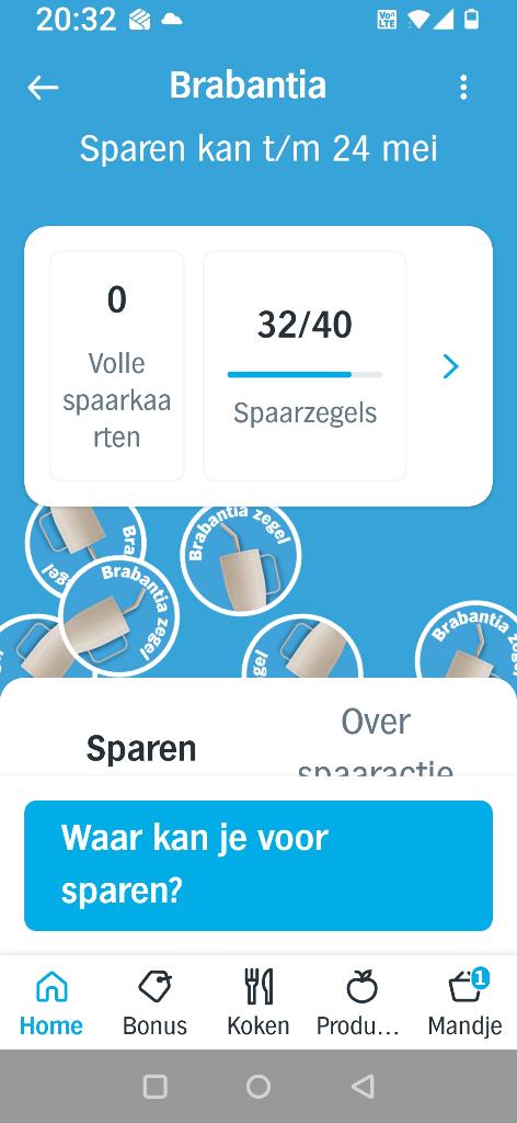 32 Ah spaarzegels brabantia, Albert Heijn, Ophalen of Verzenden