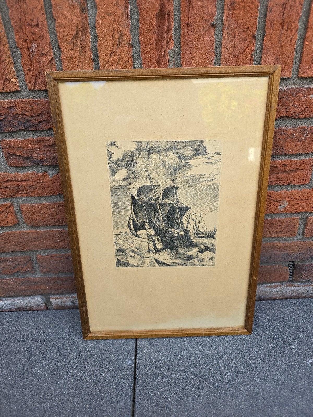 Antieke ingelijste Litho Frans Huys, Cornelis Cort €49, Antiek en Kunst, Kunst | Litho's en Zeefdrukken, Ophalen of Verzenden