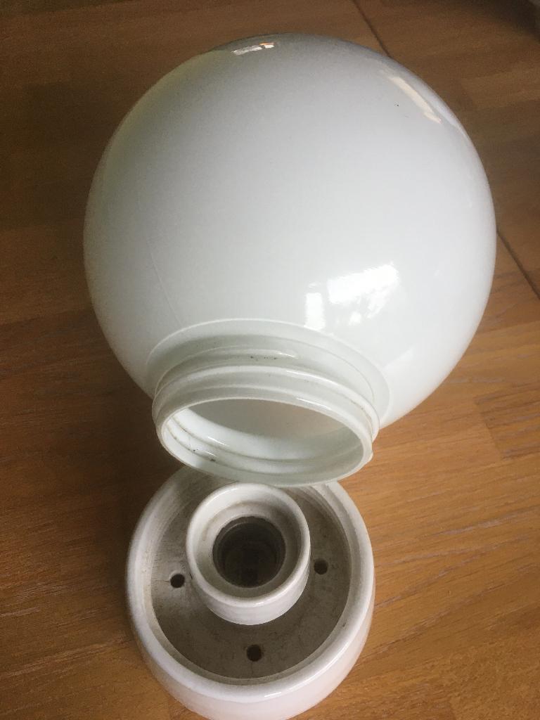 vintage plafonf bol met porselein + glas, Ophalen of Verzenden