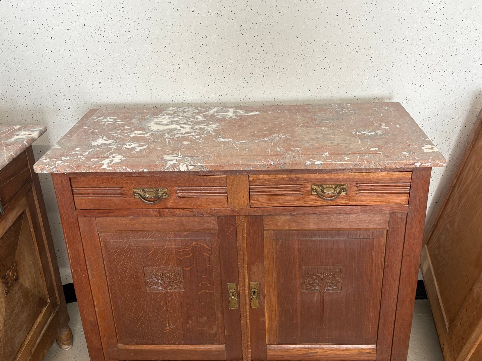 Antiek, art nouveau/ deco commode met marmeren blad, Ophalen