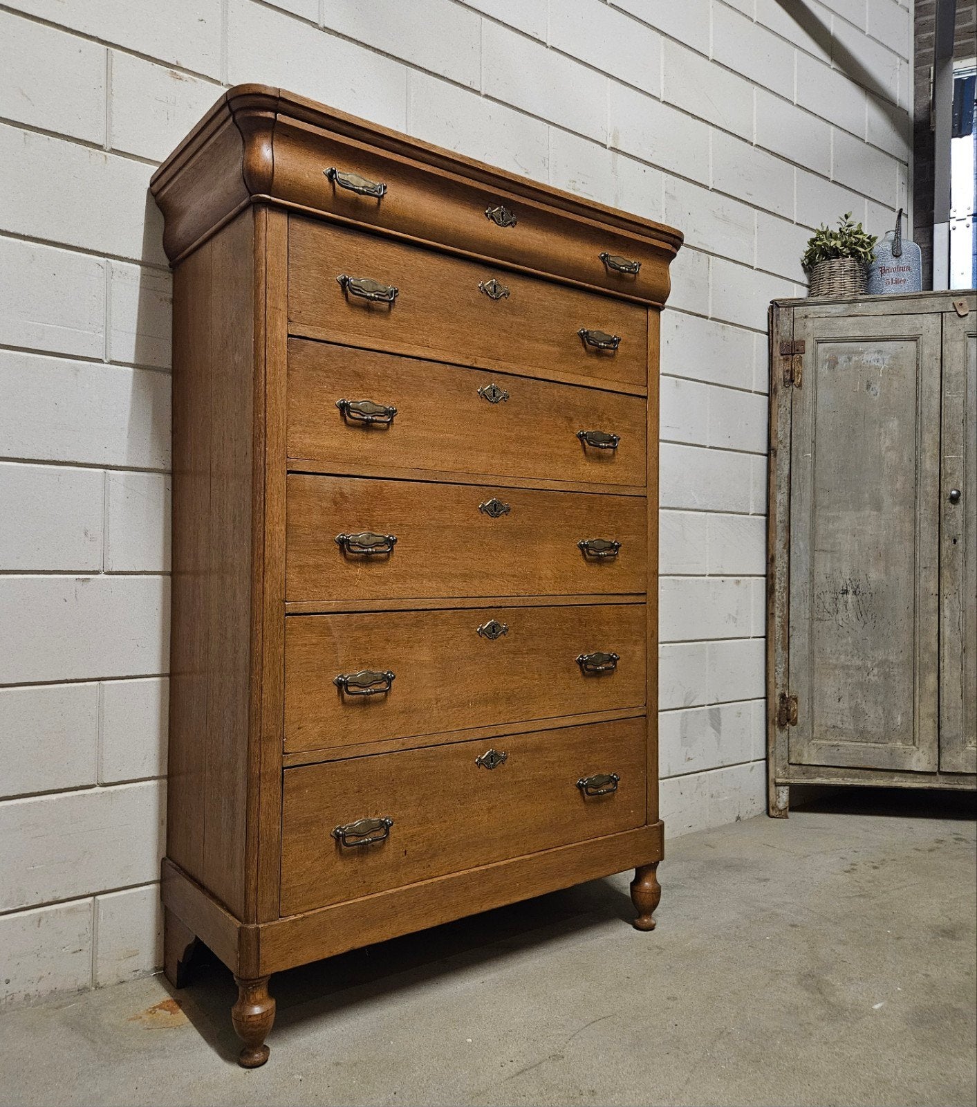 Antieke eiken Biedermeier meidenkast vintage ladekast kast, Ophalen of Verzenden