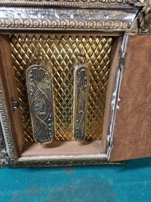 spiegelkast rococo met originele borstels messing, Ophalen of Verzenden, 'T Olde Gre-j, Info@toldegrej.nl, Endepoelstraat 20f Didam