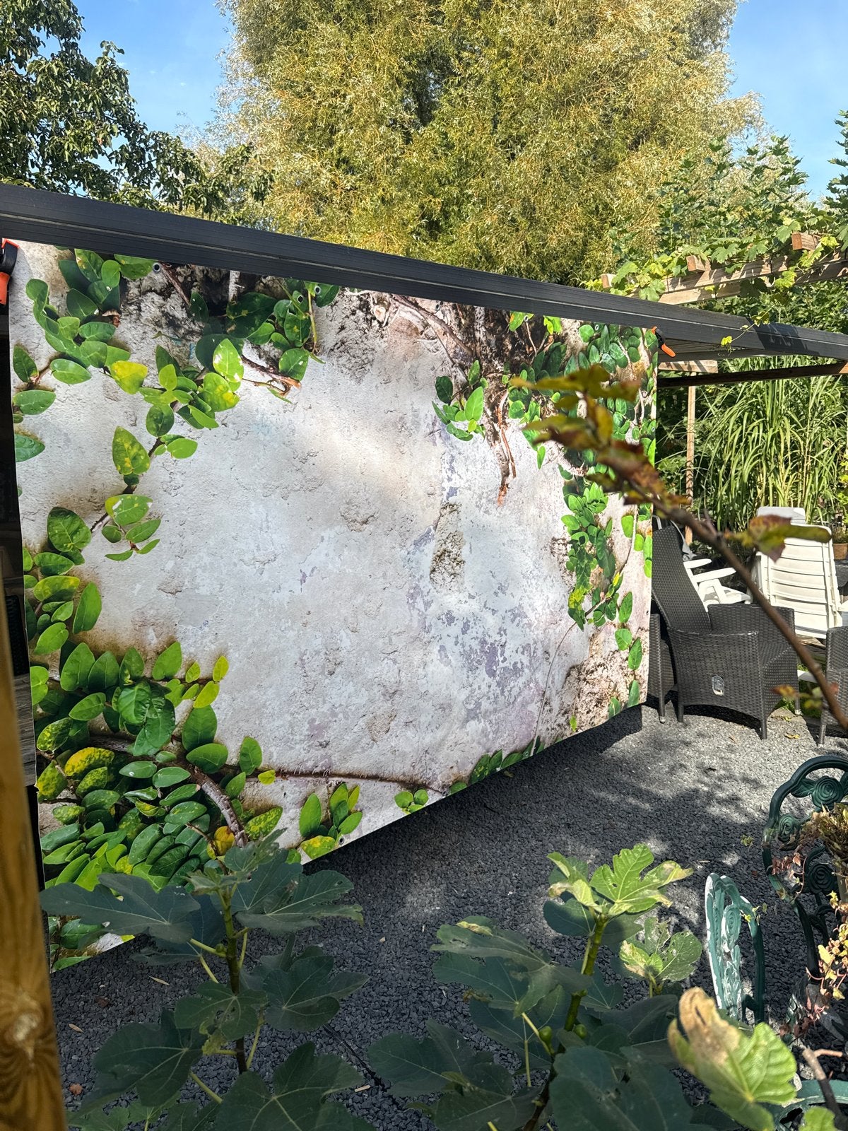 Vinyl tuindoek met klimop print (230x180 cm), Tuin en Terras, Ophalen, Zo goed als nieuw