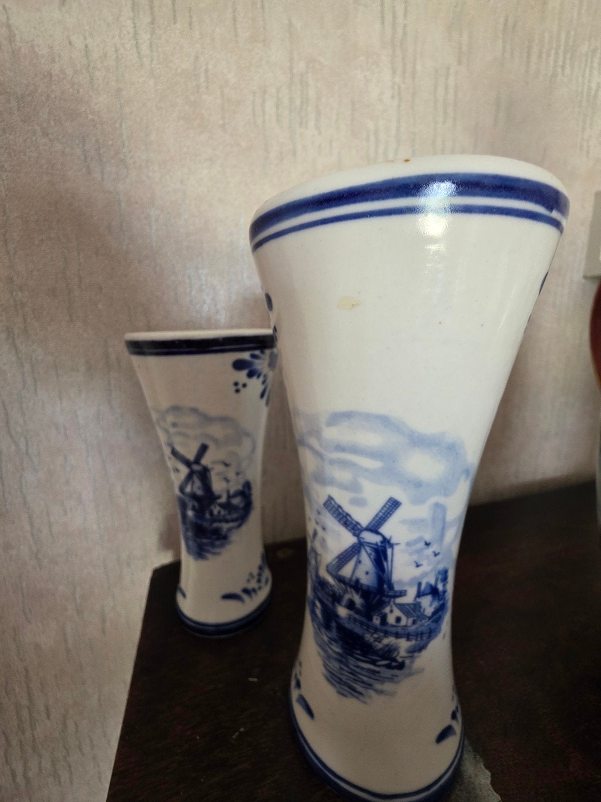 Set van 2 handgeschilderde Delfts blauwe vazen, Ophalen