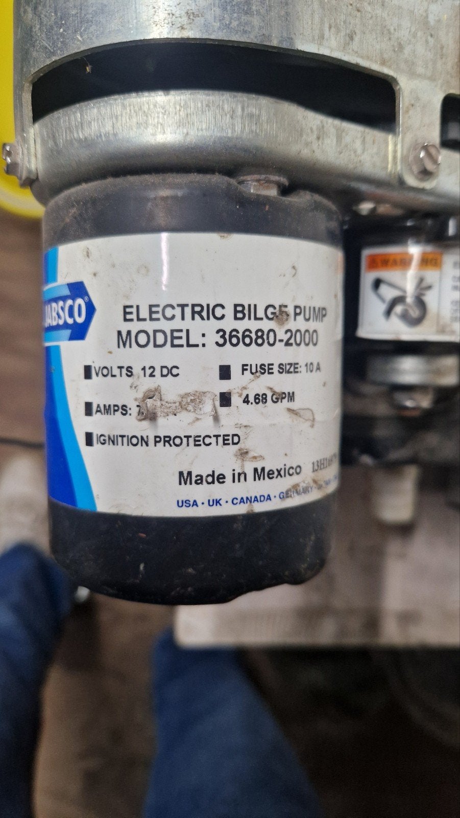 Jabsco Elektrische Lenspomp 12V - Model 36680-2000, Ophalen, Gebruikt, Motor en Techniek