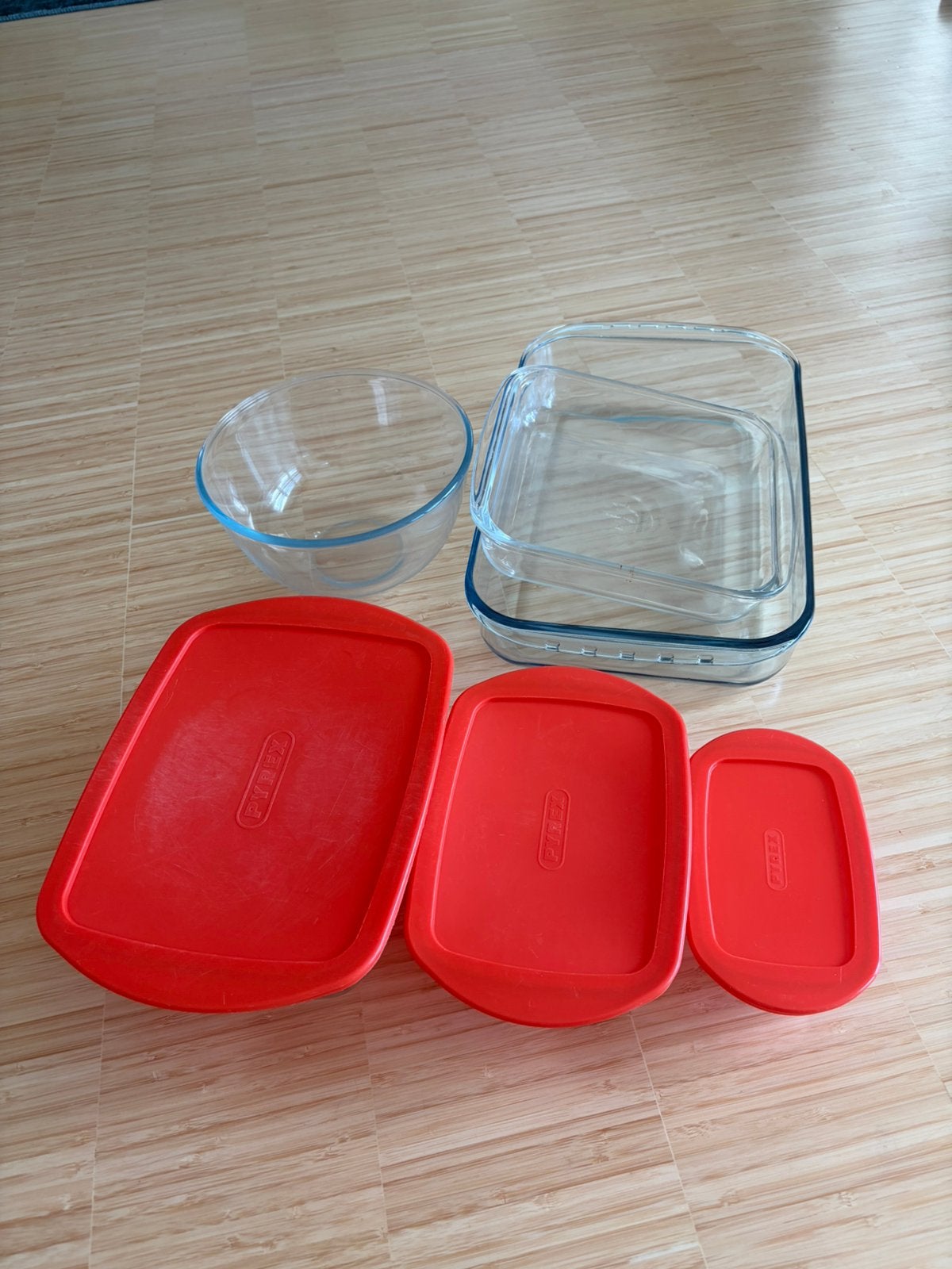 Set of 6 Pyrex & Marinex Glass Bakeware, Ophalen, Gebruikt, Schaal