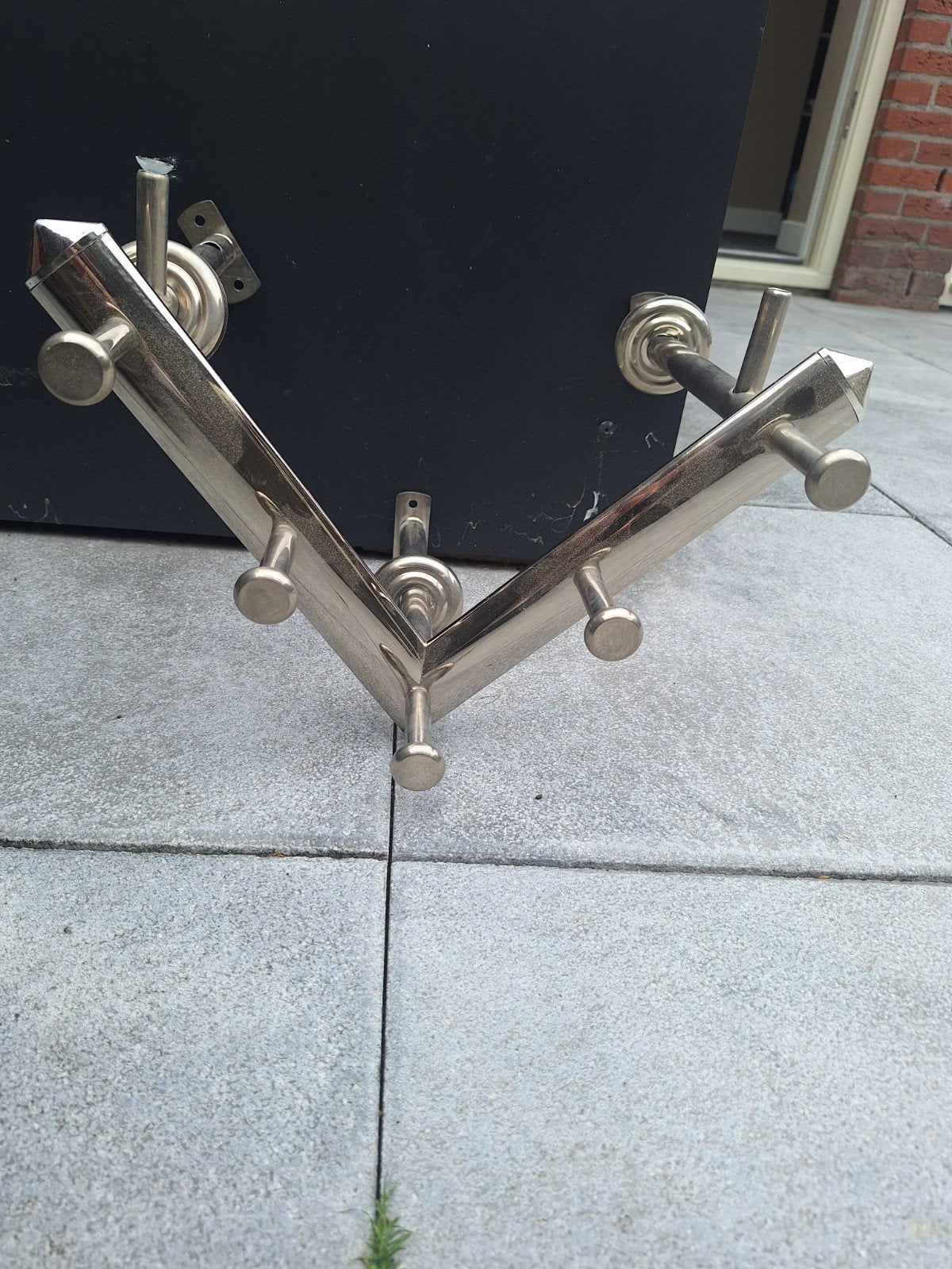 Metalen wandkapstok met glazen plankje, Zo goed als nieuw, Minder dan 100 cm, Metaal, Ophalen