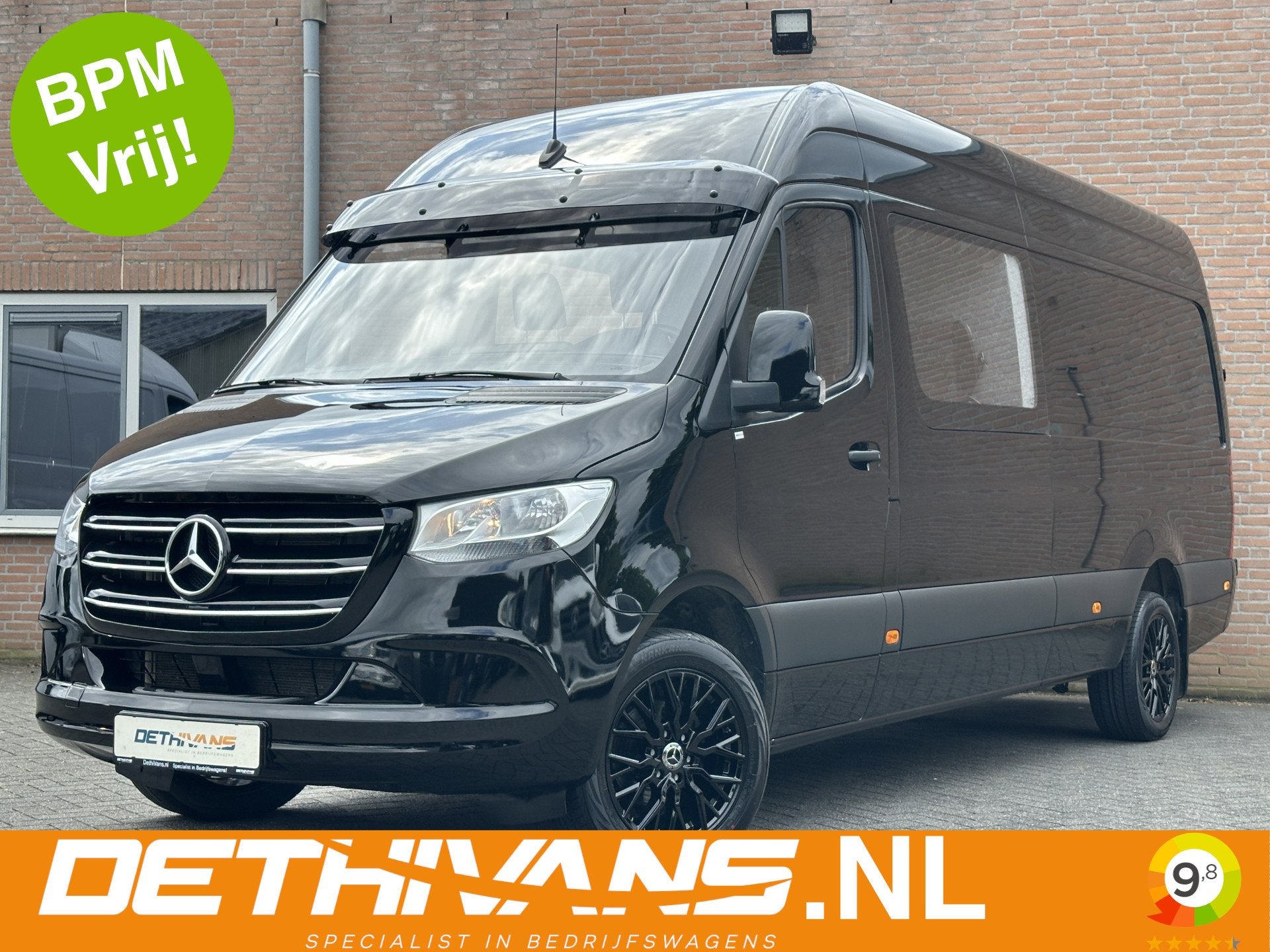 Mercedes-Benz Sprinter 317CDI 170PK L3H2 Dubbelcabine 6-Pers, Automaat, Gebruikt, Zwart, Bedrijf