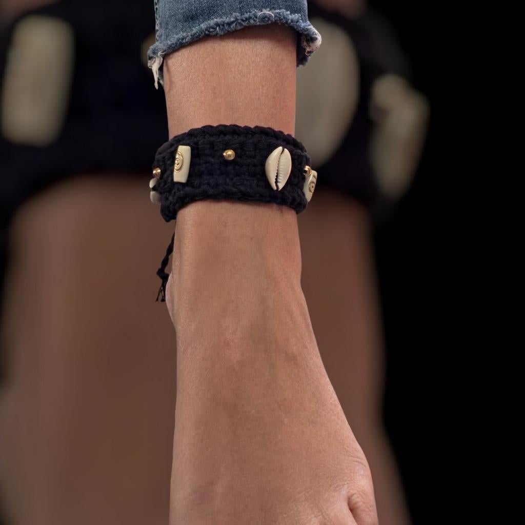 Evi.Knotty|Anklet “Mira Noir” – Zwart, Ophalen of Verzenden, Nieuw