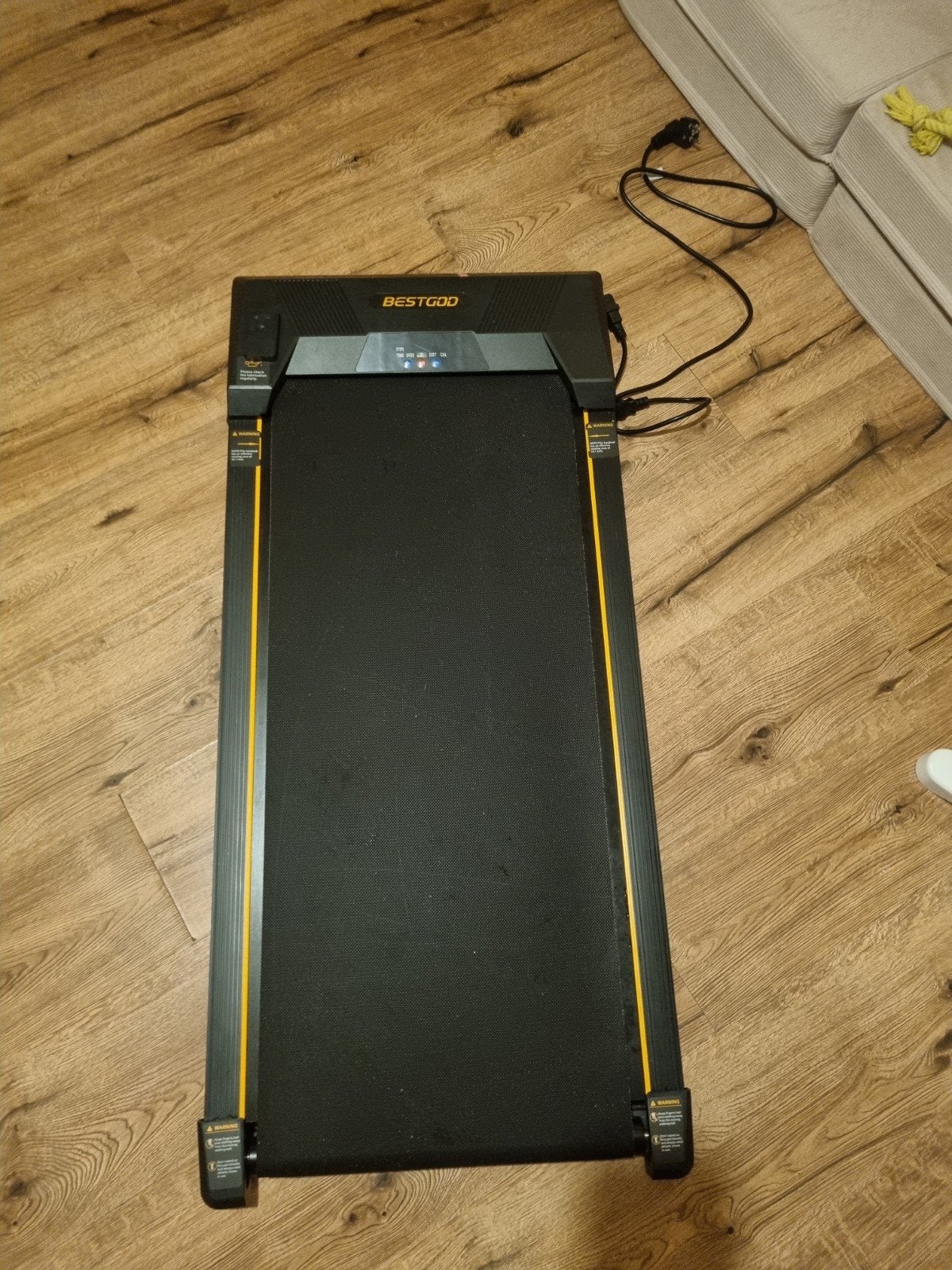 Compacte vrije loopband, 0-10 graden helling - Bestgod, Ophalen, Zo goed als nieuw, Metaal, Loopband