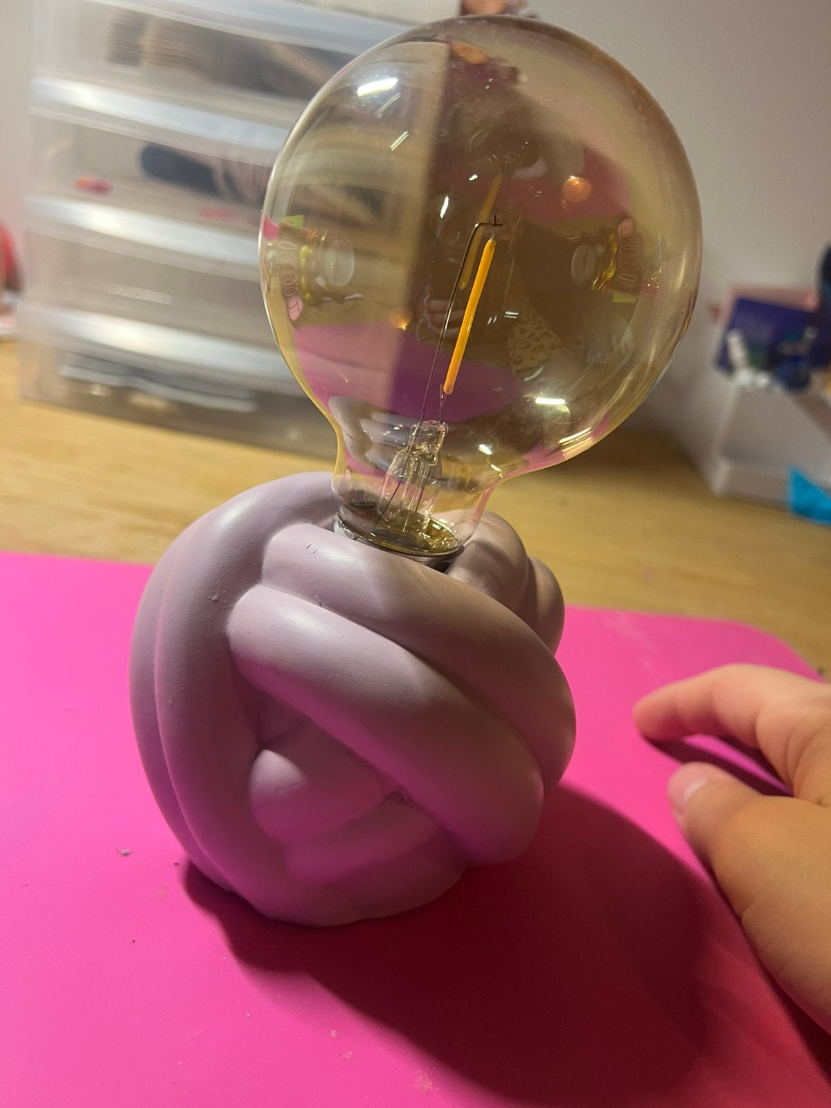 Lila lamp, Ophalen of Verzenden, Zo goed als nieuw, Vintage